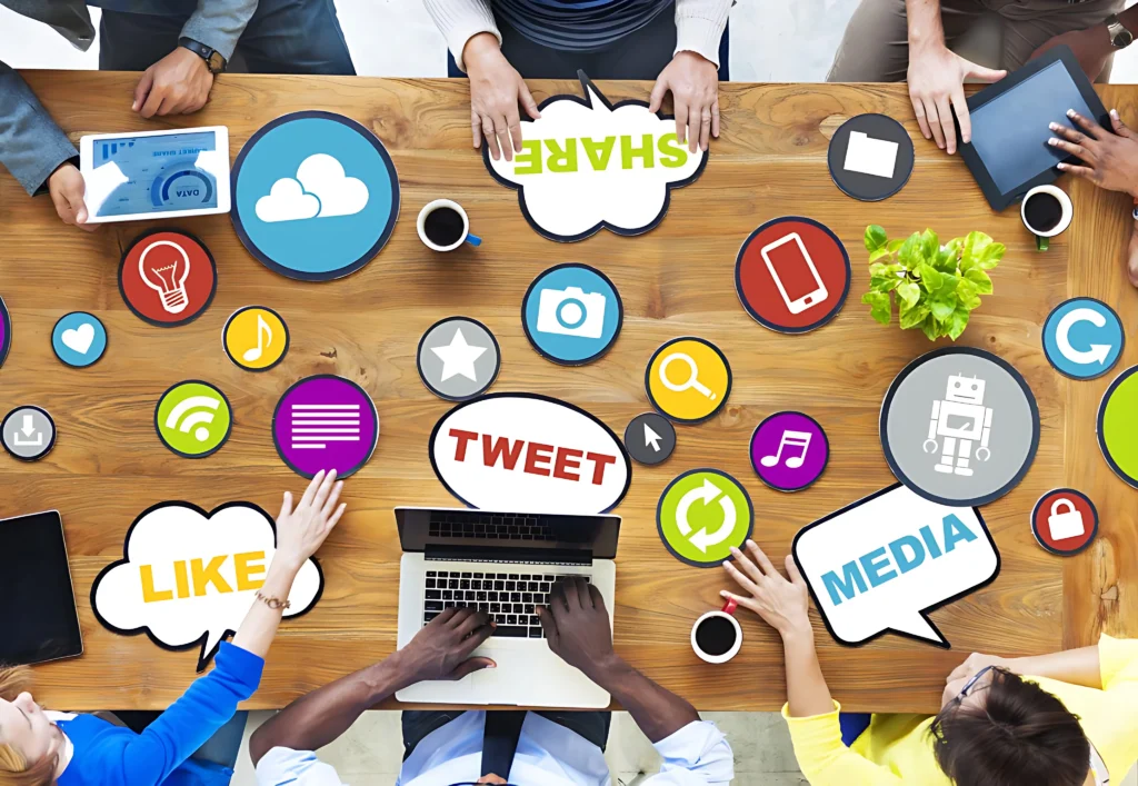 social-media-marketing-icons-and-laptops-on-a-table-social-media-marketing